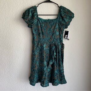 Elegant Green Lace Kids Dress